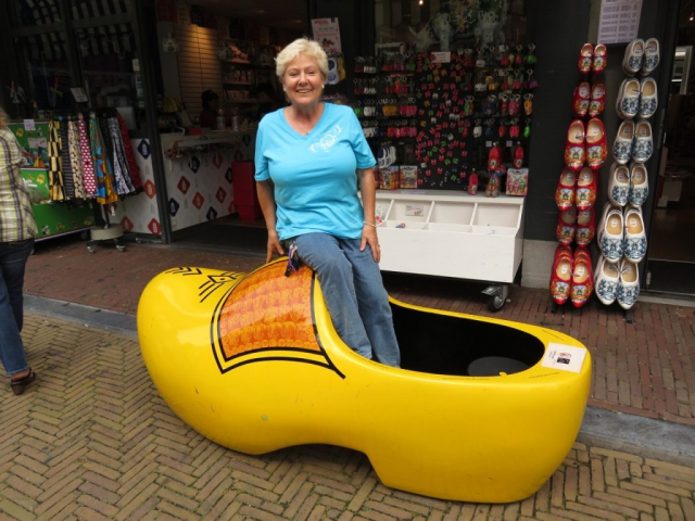 Giant wooden shoe for Dutch girl Marijke